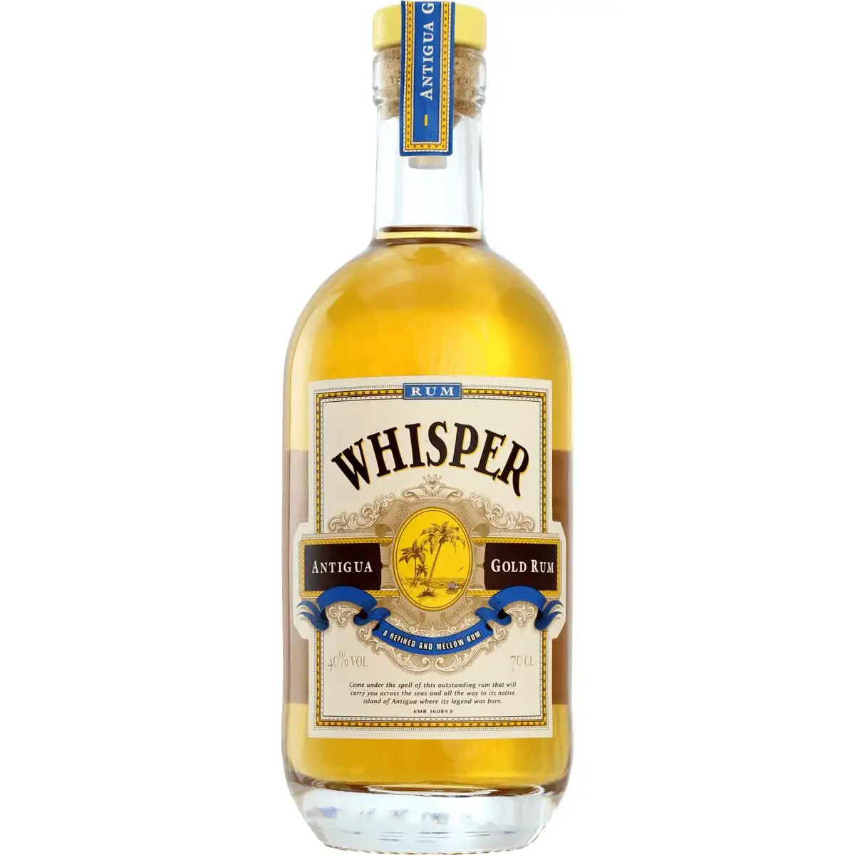 Bottle of Whisper Antigua Gold Rum