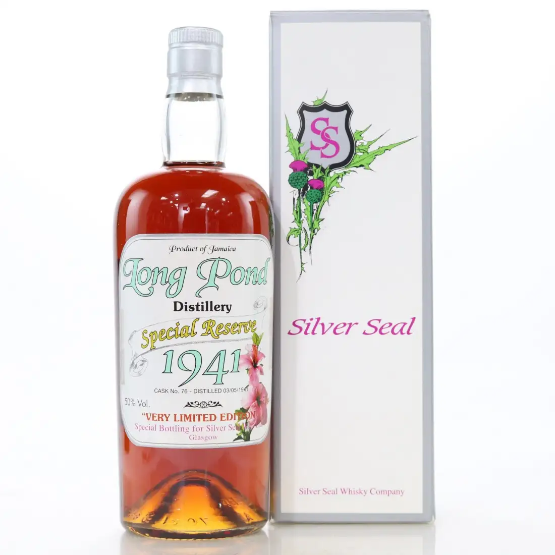 Bottle of Silver Seal Long Pond Flower & White Label 1941