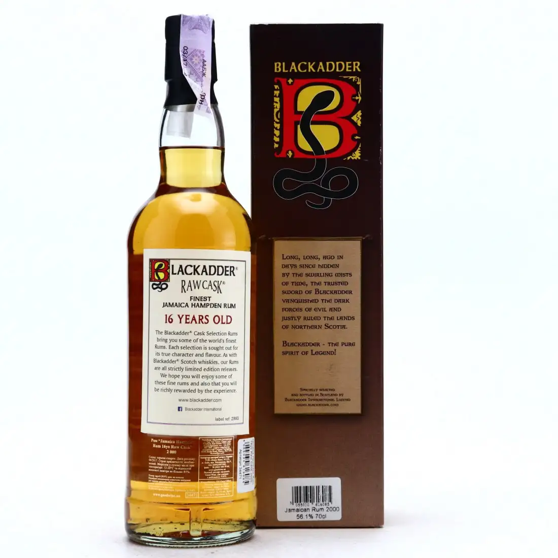 High resolution image of Blackadder Hampden Raw Cask Rum LROK 2000