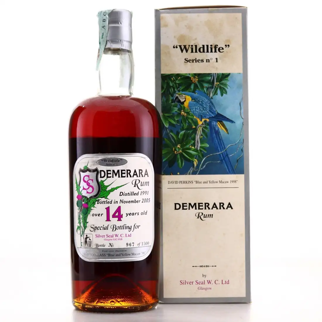 High resolution image of Silver Seal Enmore Demerara Rum 1991