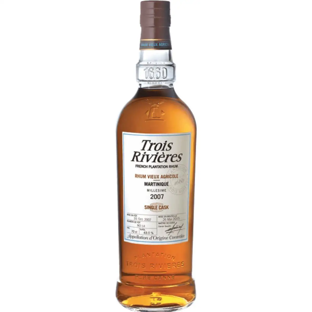 Bottle of Trois Rivières Single Cask 2007