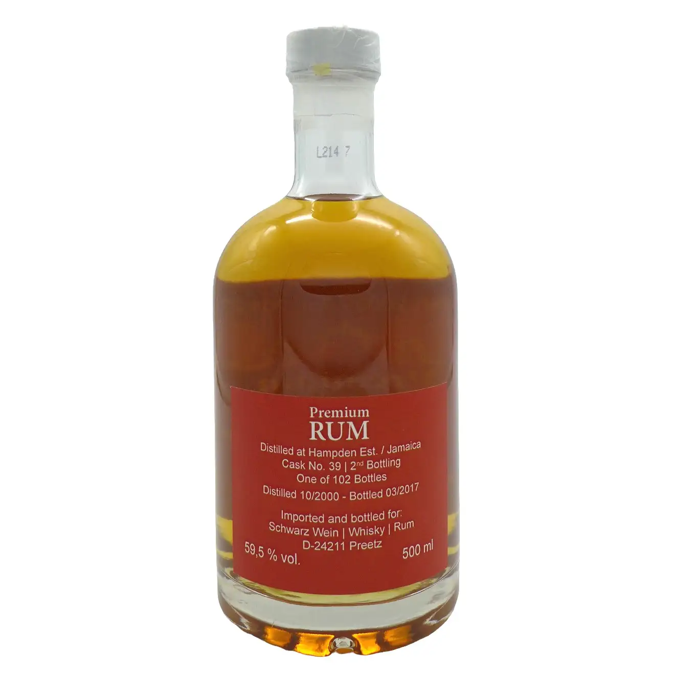 Hochauflösendes Bild von Andreas Schwarz Preetz Hampden Single Cask 2nd Edition LROK 2000