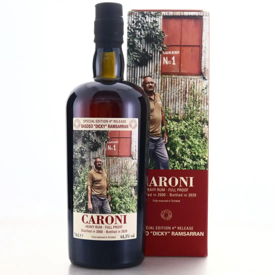 Bottle of Velier Caroni 4th Employees Basdeo „Dicky“ Ramsarran HTR 2000