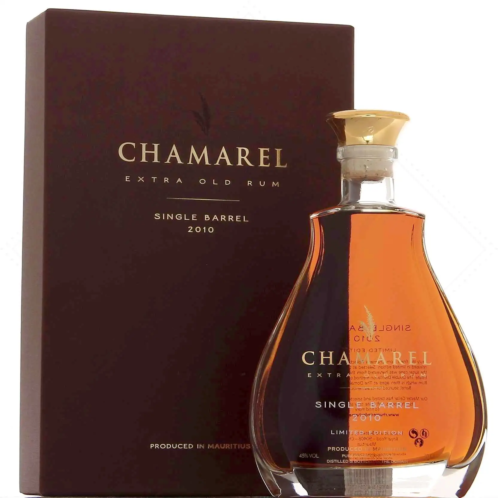 Bottle of Chamarel Single Barrel 2010