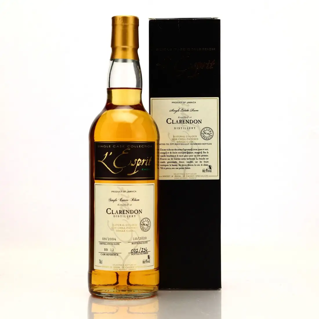Bottle of Whisky & Rhum Clarendon L‘Esprit 2004