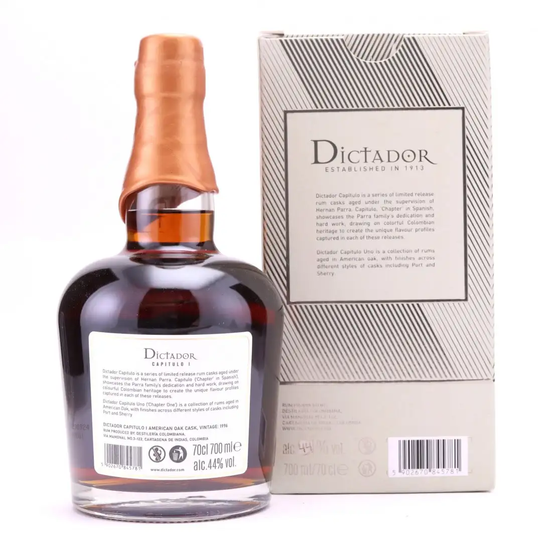 Hochauflösendes Bild von Dictador Capitulo 1 American Oak Cask 1996