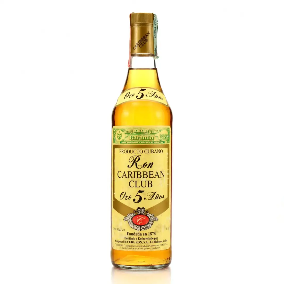 Bottle of Destilería Nauýu Ron Caribbean Club Oro 5 Años (Vintage 80s)