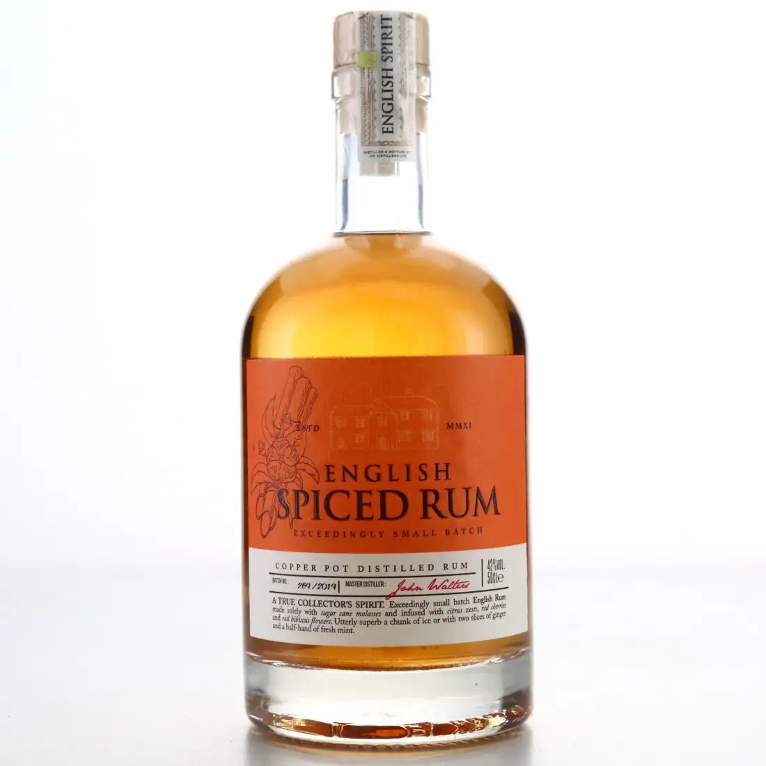 Bottle of English Spirit Co. English Spiced Rum 2019
