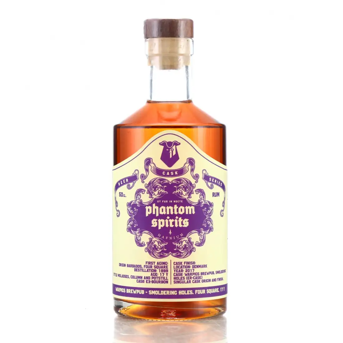 Bottle of Phantom Spirits Foursquare Smoldering holes ex-Eagle Rare cask