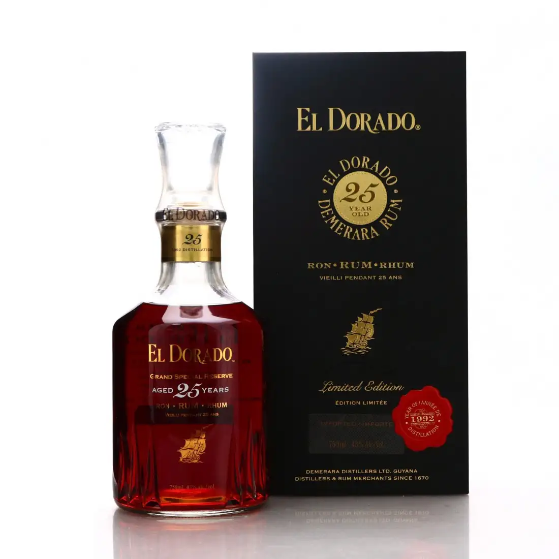 Bottle of DDL El Dorado Grand Special Reserve 1992