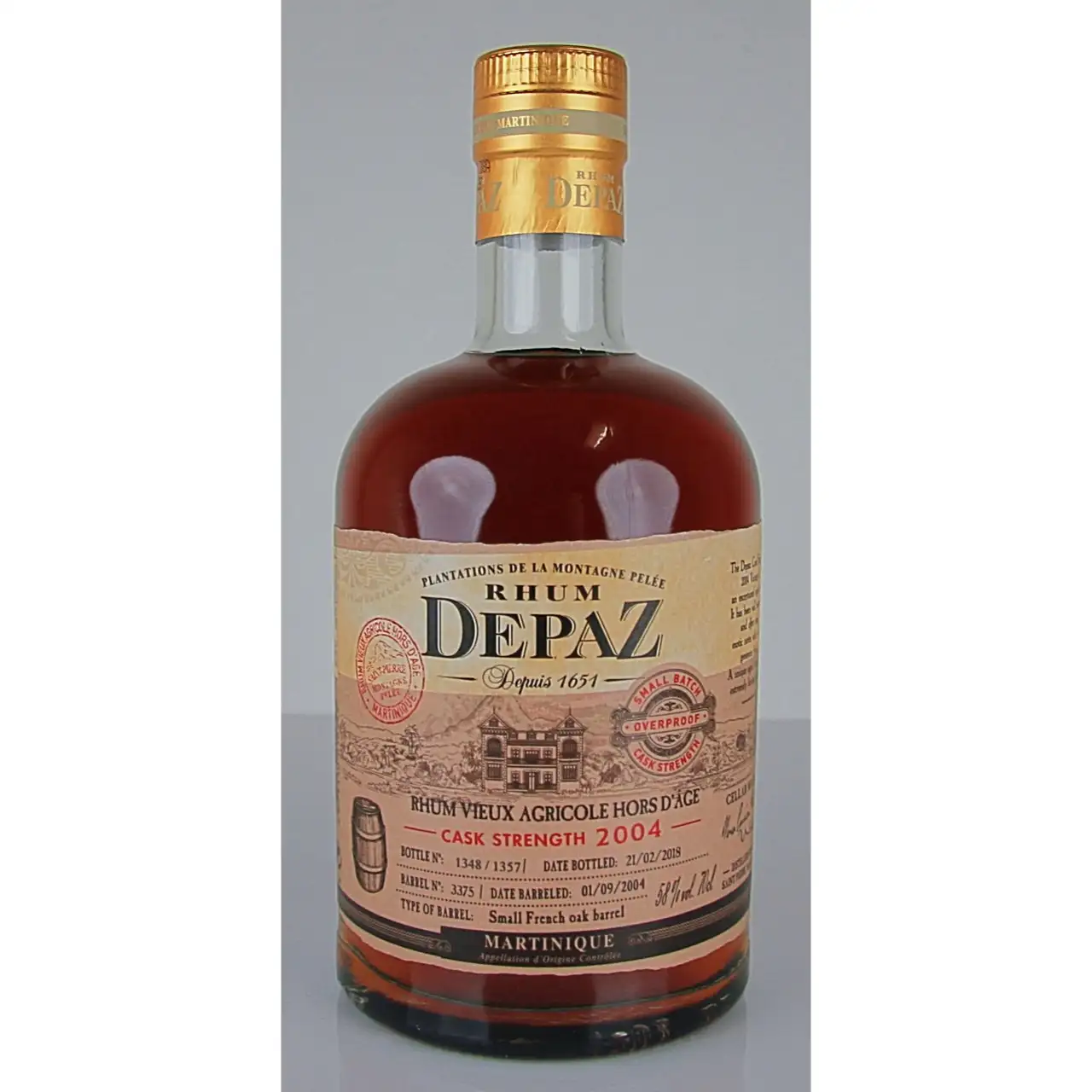 Bottle of Depaz Cask Strength 2004
