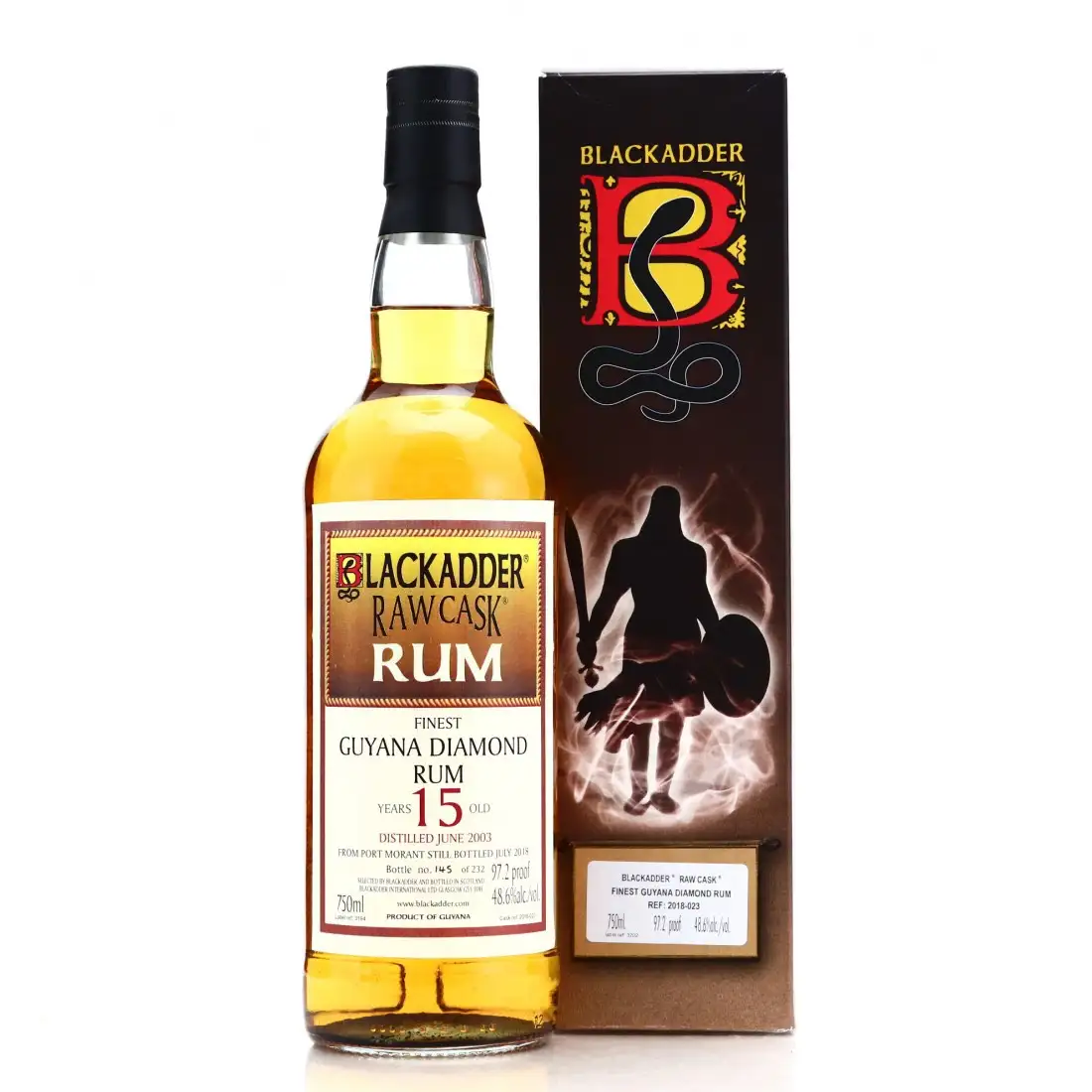 Bottle of Blackadder Diamond Raw Cask Finest Guyana Diamond 2003