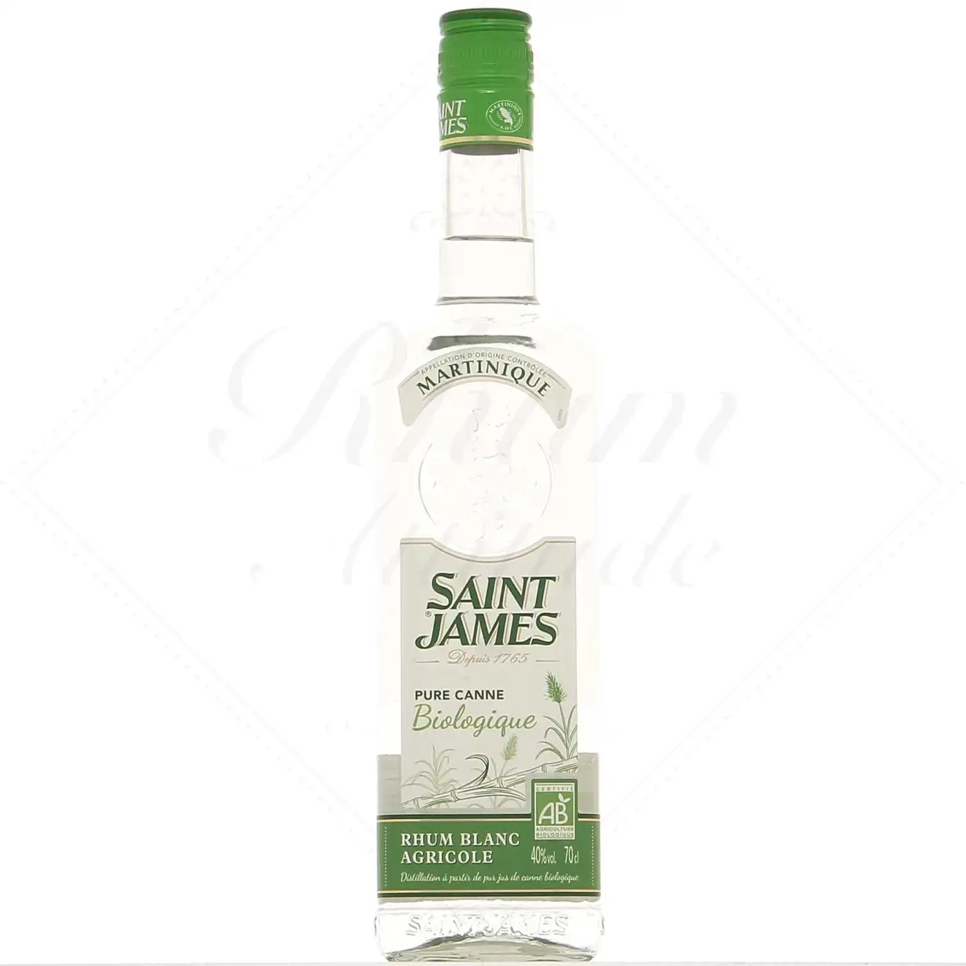 Bottle of Saint James Rhum Blanc Imperial Biologique 2020