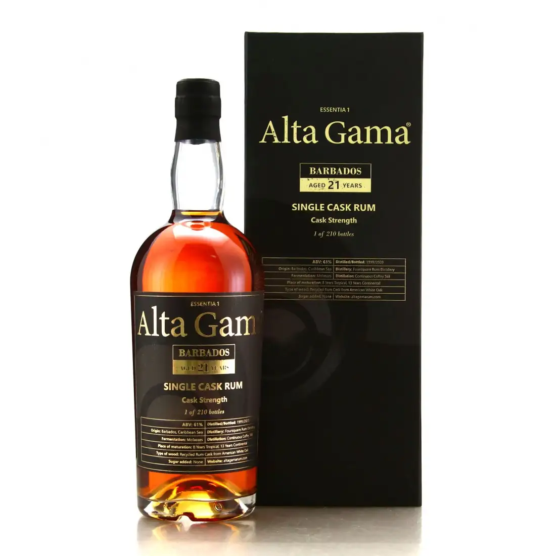 Bottle of CRT Spirits Foursquare Alta Gama Essentia 1 Barbados