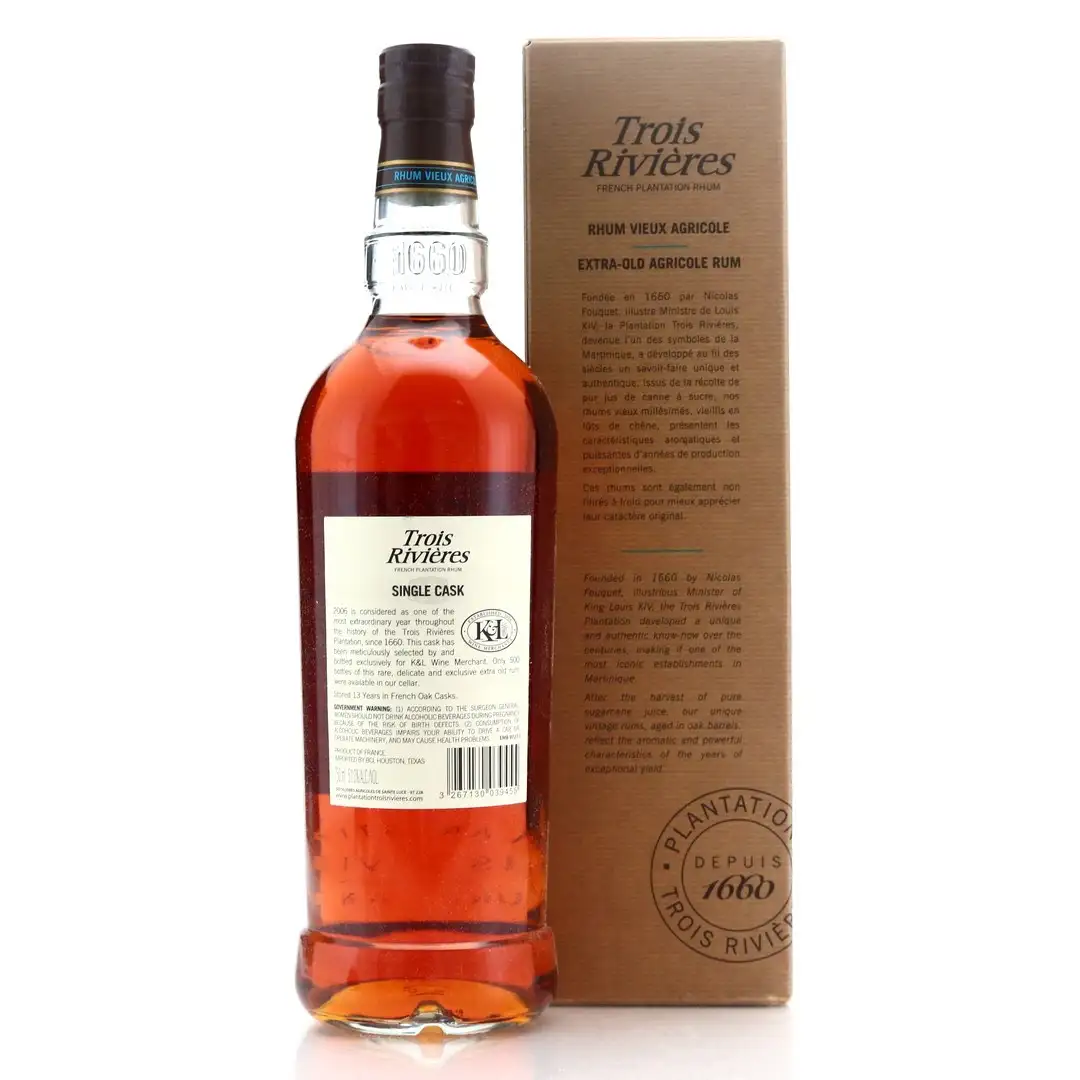 High resolution image of K&amp;L Wines Trois Rivières Rhum Vieux Agricole 2006