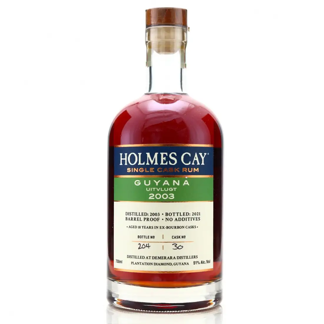 Bottle of Holmes Cay Uitvlugt Guyana 2003